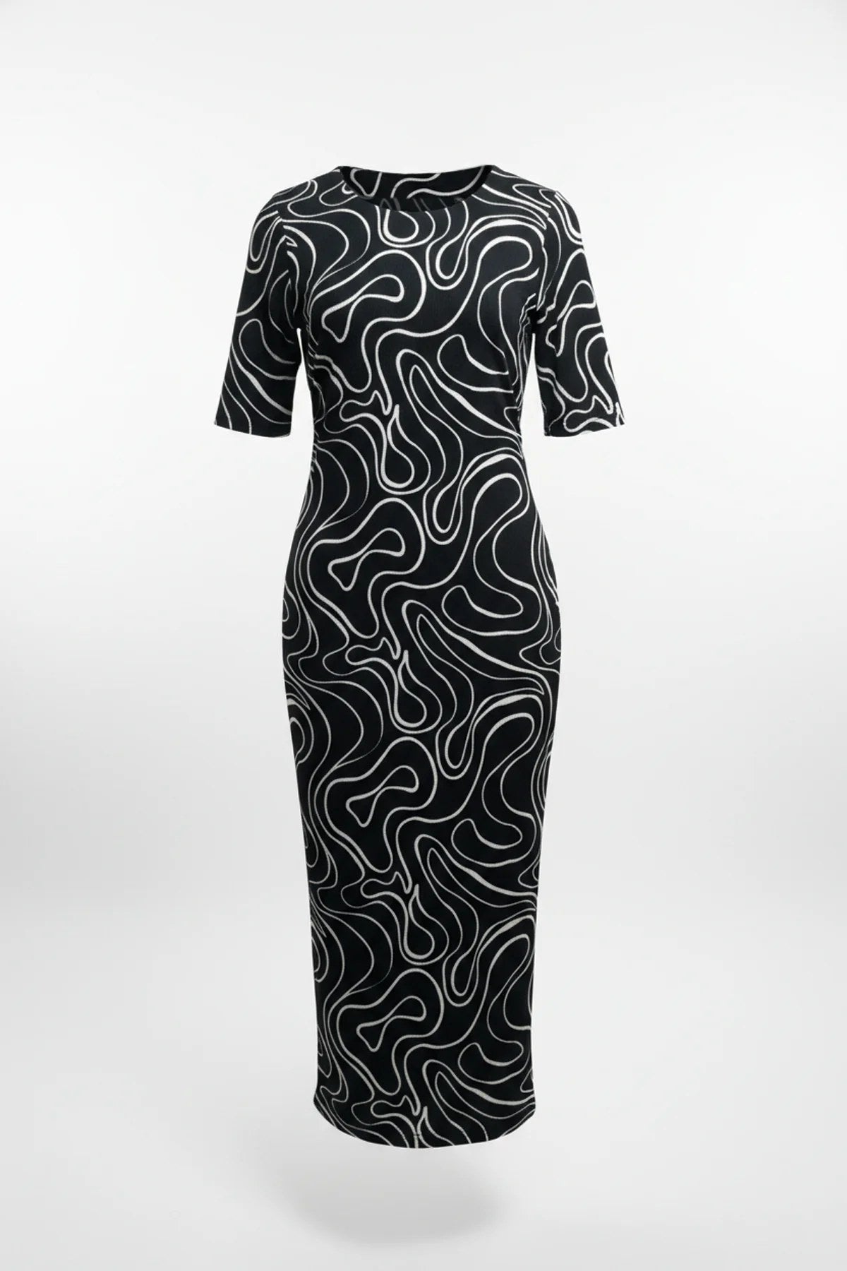 Boot-Ausschnitt Langkleid