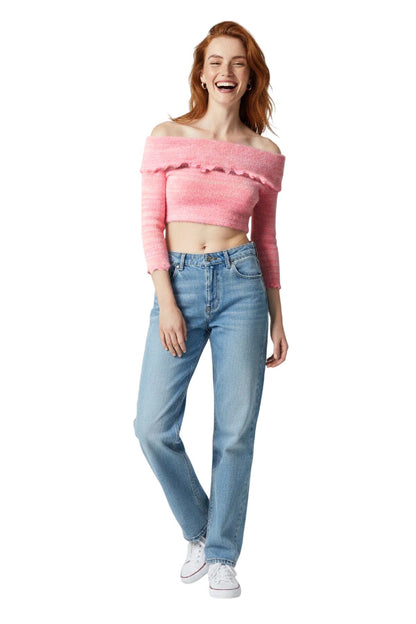 Kurze Strickbluse mit weicher Textur