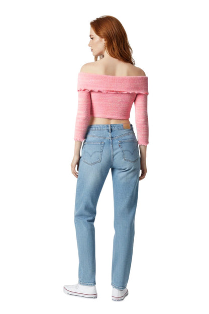 Kurze Strickbluse mit weicher Textur