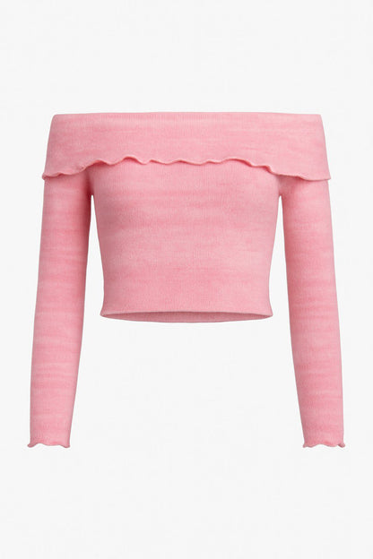Kurze Strickbluse mit weicher Textur