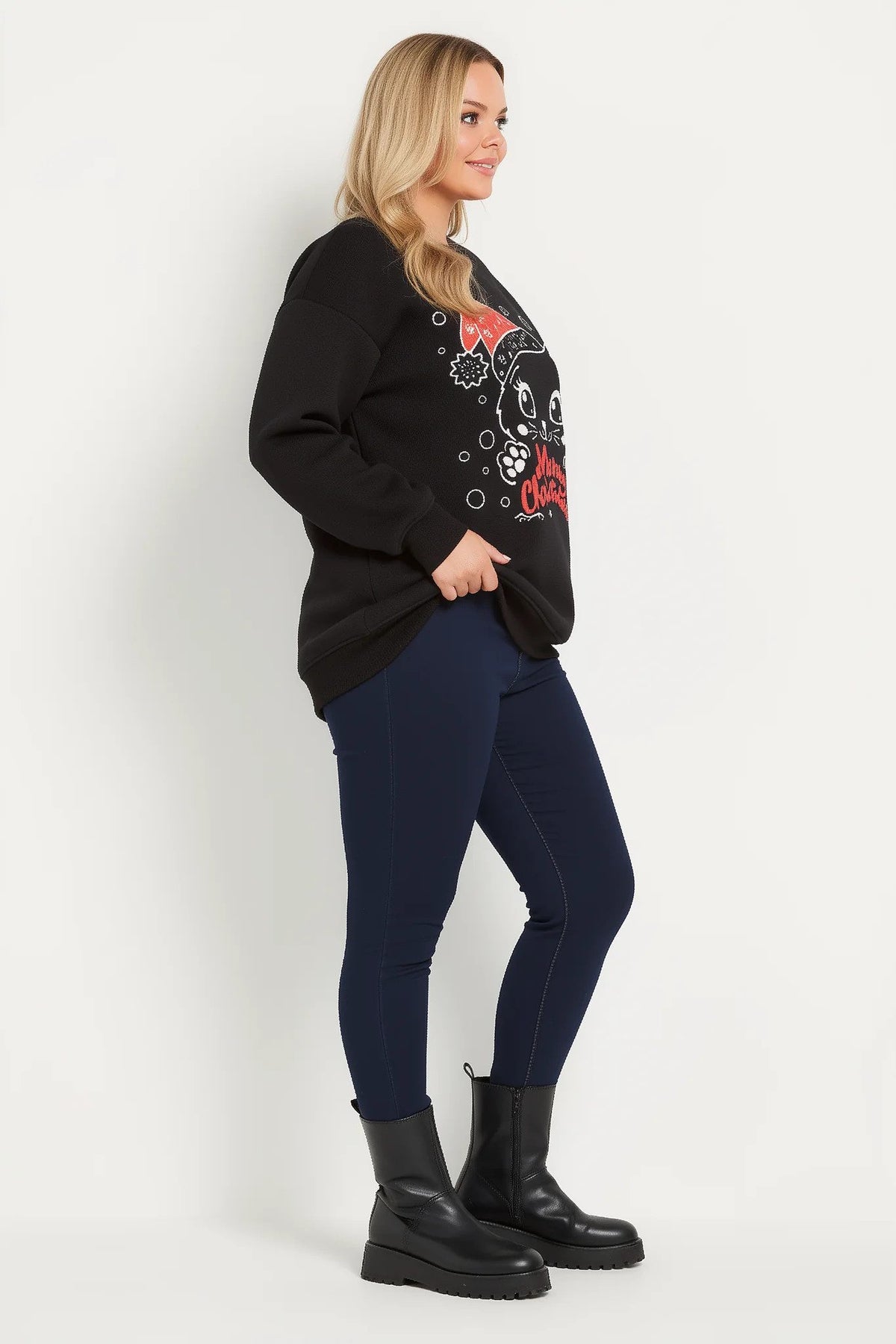 Bedrucktes Sweatshirt mit Rundhalsausschnitt