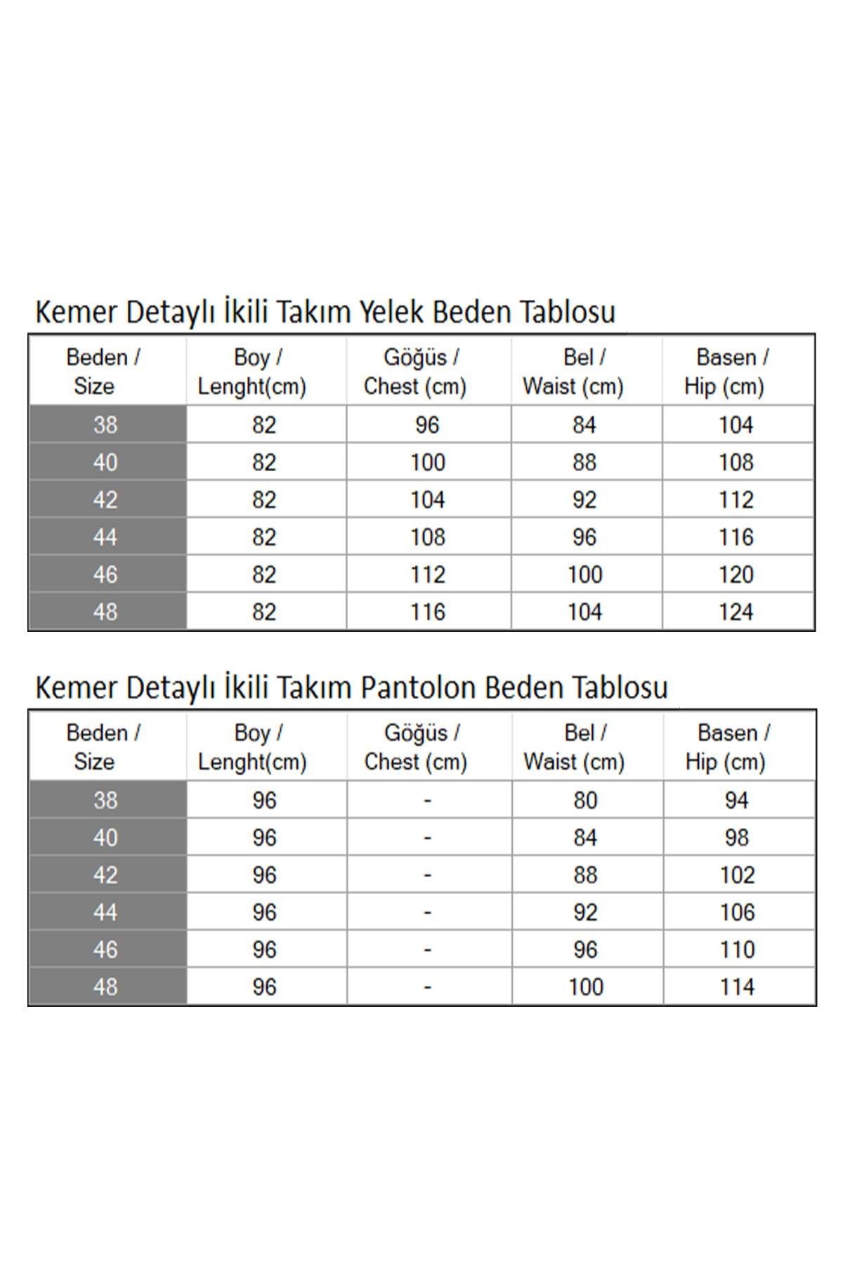 Beigees Detail-Zweiteiler Kemer 19232