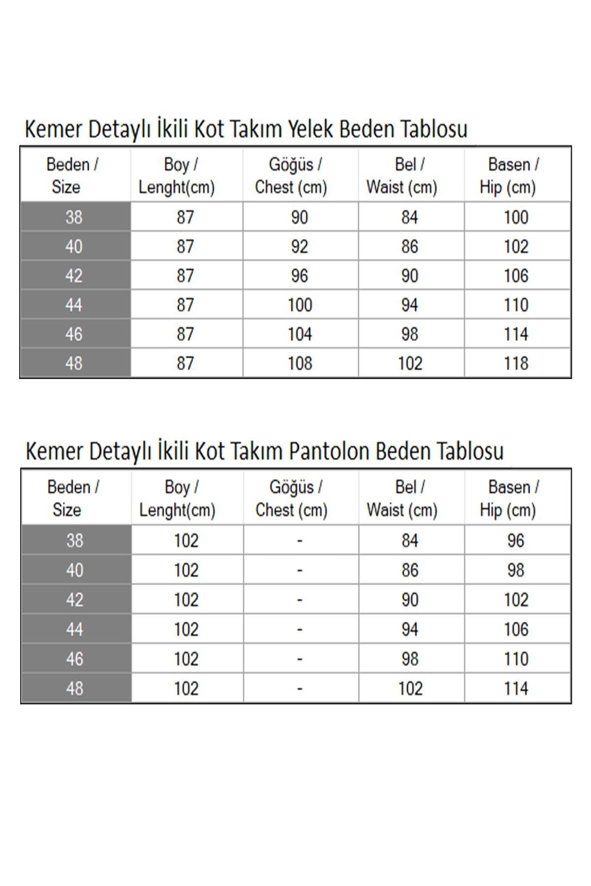 Beigees Detail-Zweiteiler Kemer 19232