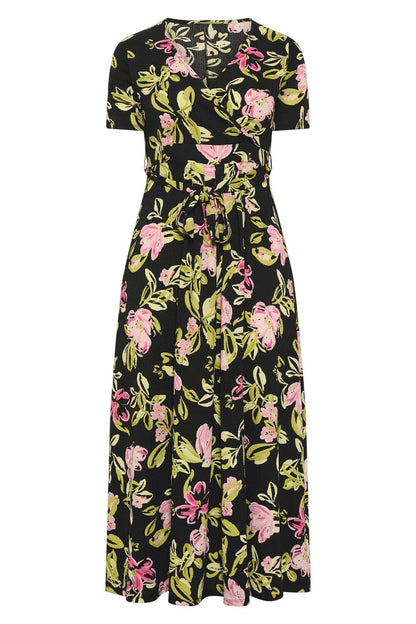 Gürtel-V-Ausschnitt Maxikleid