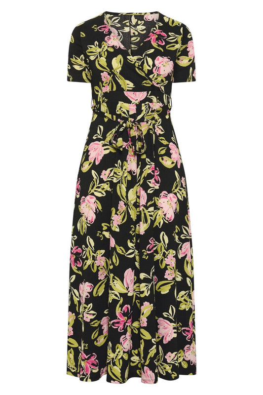 Gürtel-V-Ausschnitt Maxikleid