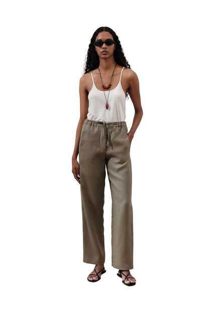 Leinenhose in Khaki