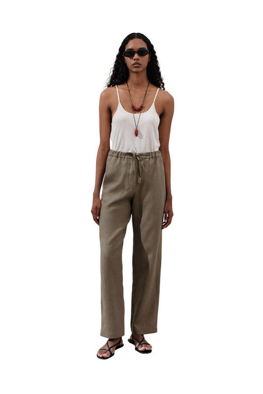 Leinenhose in Khaki