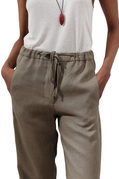 Leinenhose in Khaki