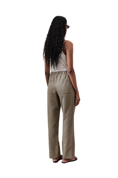Leinenhose in Khaki