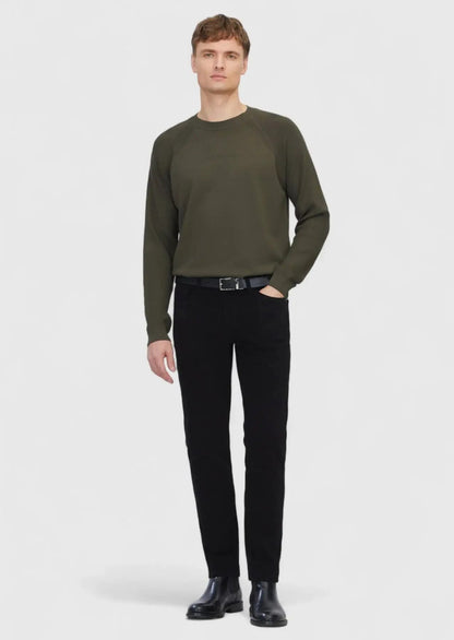 Khakifarbenes Strick-Sweatshirt