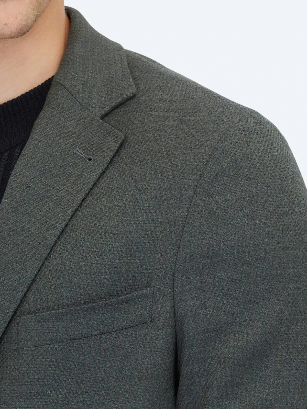 Khaki Modern Fit Wollmischjacke
