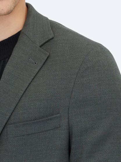 Khaki Modern Fit Wollmischjacke