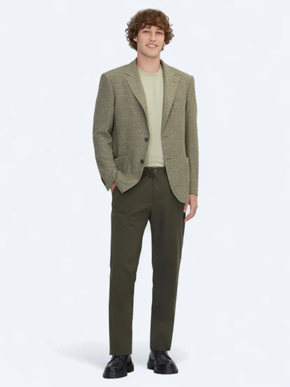 Khaki Muster Modern Fit Baumwollmischung Jacke