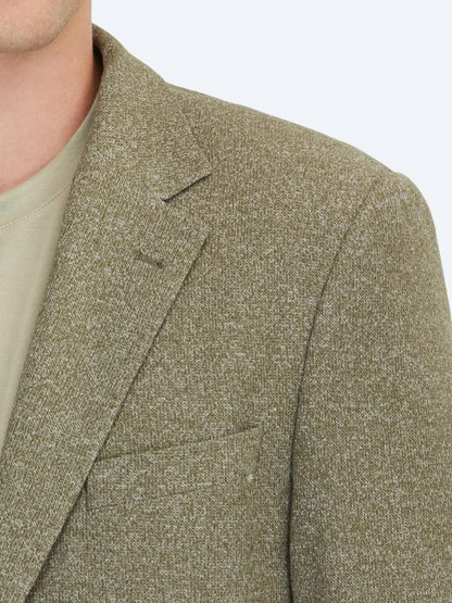 Khaki Muster Modern Fit Baumwollmischung Jacke