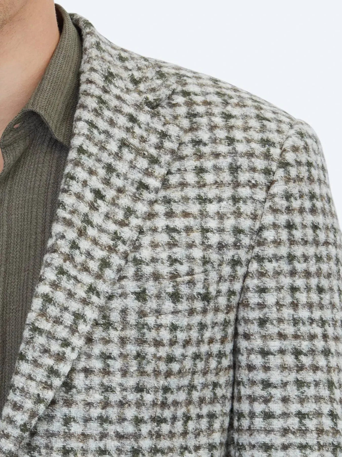 Khaki gemusterte moderne Wolljacke