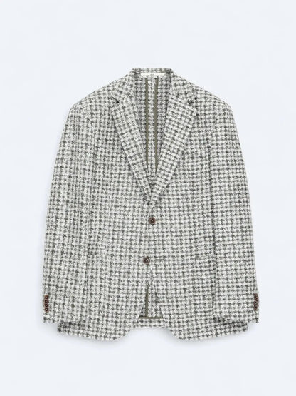 Khaki gemusterte moderne Wolljacke