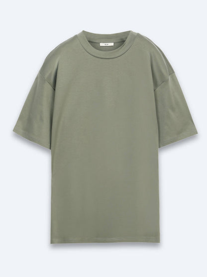 Khaki Unifarben 100% Baumwoll T-Shirt