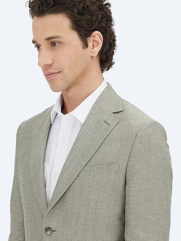 Khaki Schlichte Moderne Passform Wolljacke