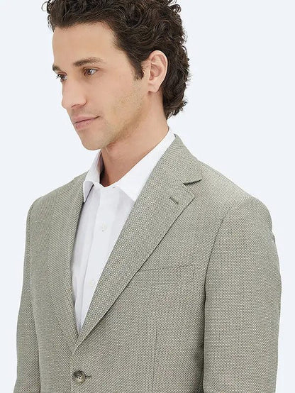 Khaki Schlichte Moderne Passform Wolljacke
