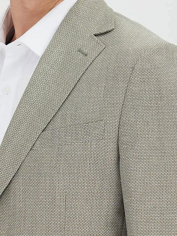 Khaki Schlichte Moderne Passform Wolljacke