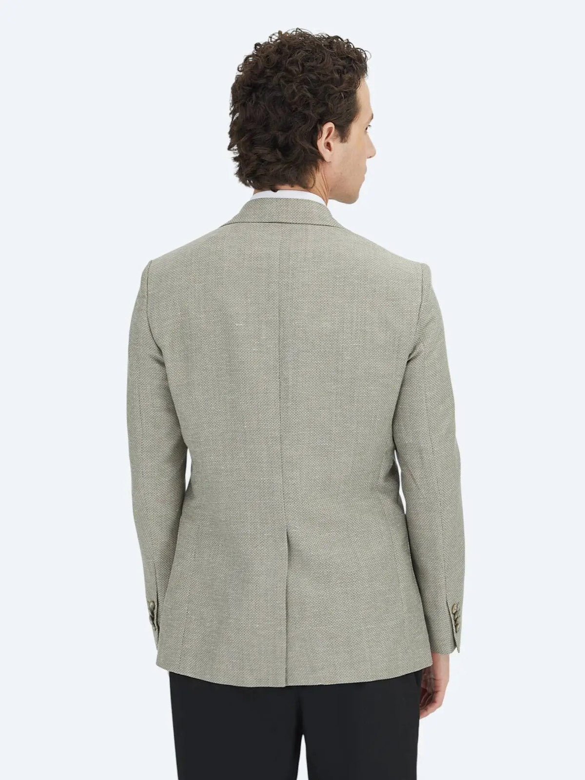 Khaki Schlichte Moderne Passform Wolljacke