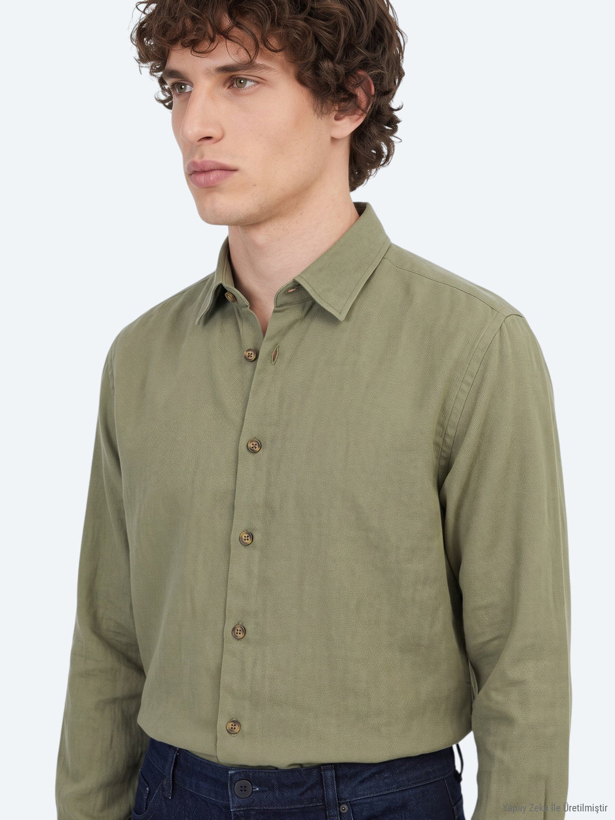 KİP Khaki Regular Fit Weben Freizeithemd