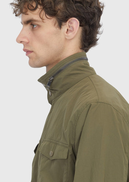 Khaki Regular Fit Versteckte Kapuze Freizeitjacke