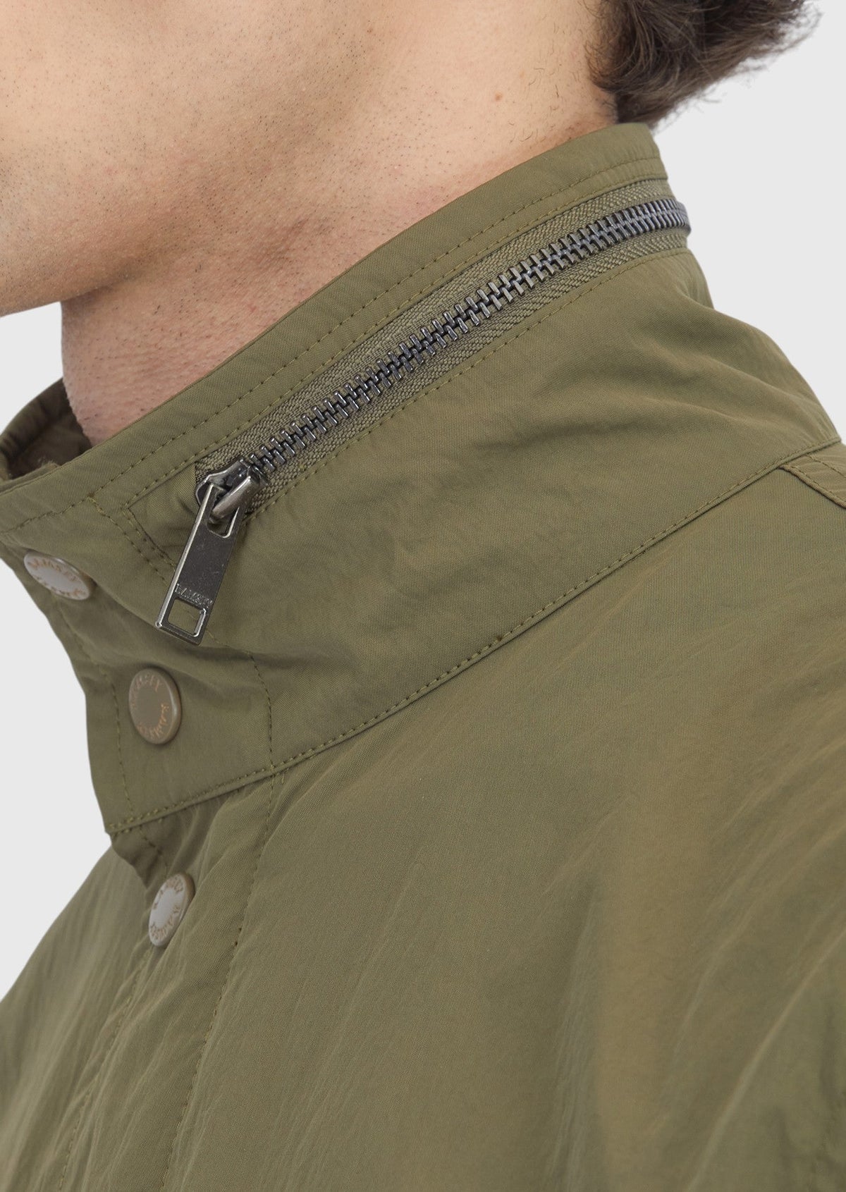 Ramsey Khaki Regular Fit Versteckte Kapuze Freizeitjacke