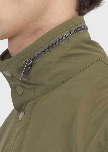 Khaki Regular Fit Versteckte Kapuze Freizeitjacke