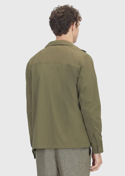 Khaki Regular Fit Versteckte Kapuze Freizeitjacke