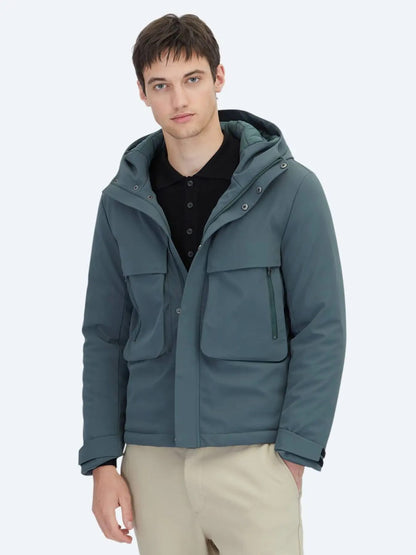 Khaki Regular Fit Kapuzen Freizeitjacke