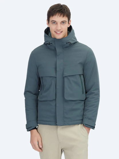 Khaki Regular Fit Kapuzen Freizeitjacke