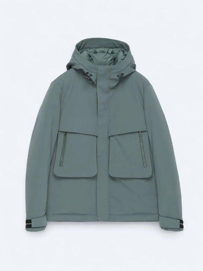 Khaki Regular Fit Kapuzen Freizeitjacke