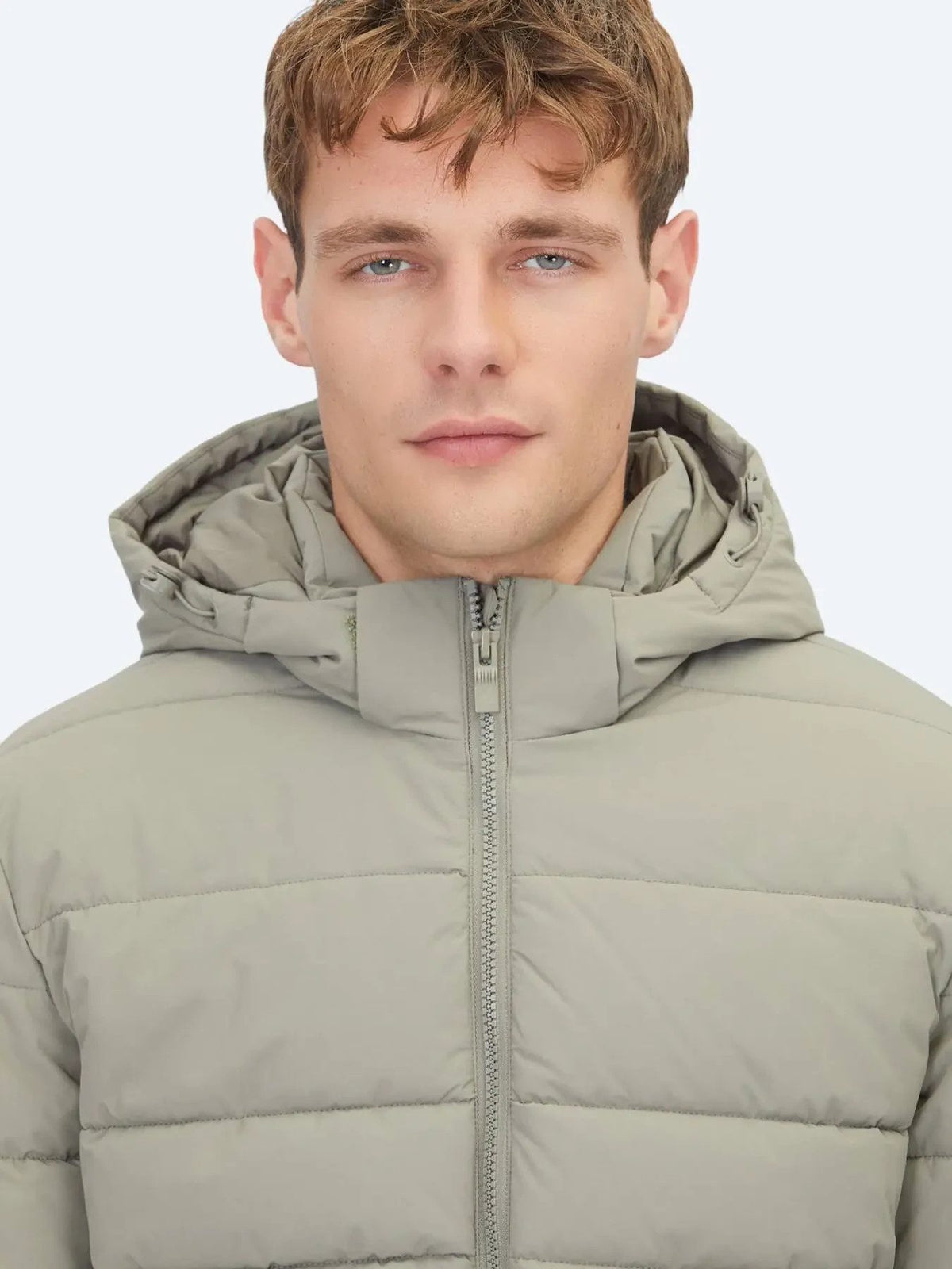 Khaki Regular Fit Kapuzen Freizeitjacke