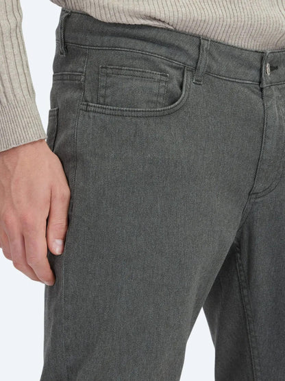 Khaki Weben Reguläre Passform Freizeit Baumwollmischung Hose