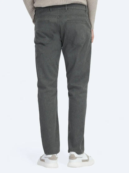 Khaki Weben Reguläre Passform Freizeit Baumwollmischung Hose