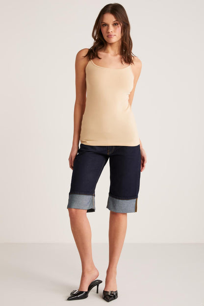 KHLOE Damen Slim Baumwoll Top