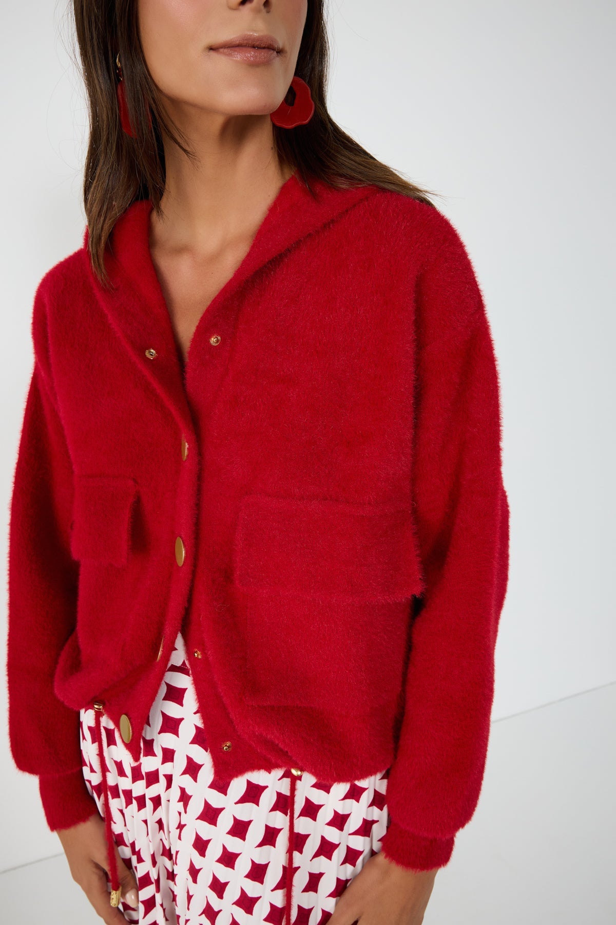 Strickjacke mit Knopfdetails und Taschen