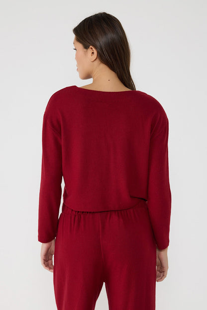 Kurzer Cardigan mit V-Ausschnitt und Knopfleiste