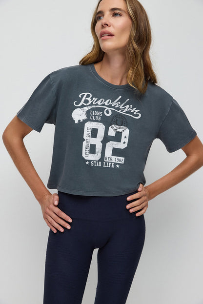 Kurzärmeliges Sweatshirt mit Aufdruck
