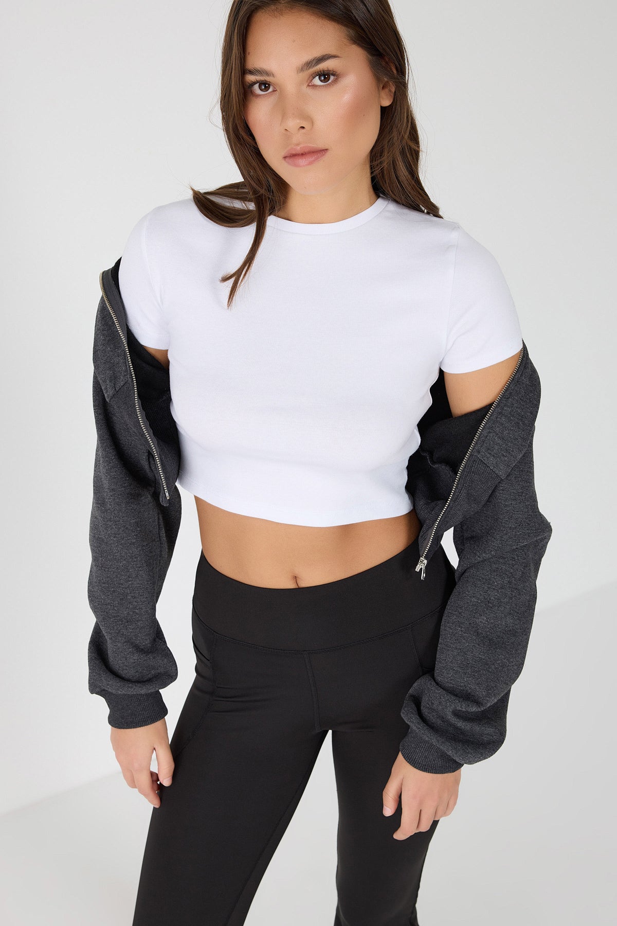 Kurzärmeliges Crop-T-Shirt