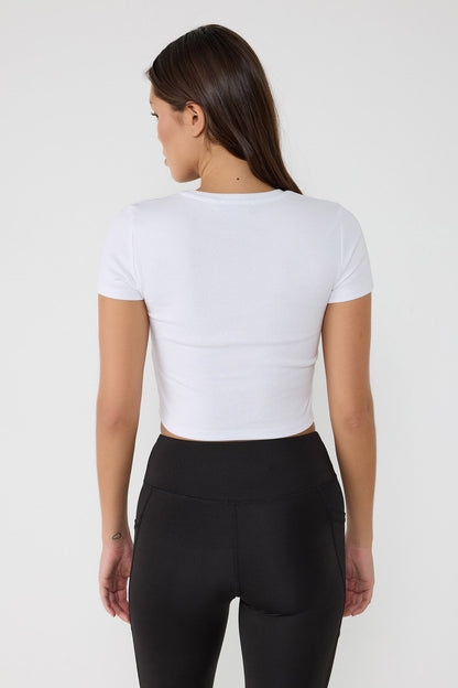 Kurzärmeliges Crop-T-Shirt