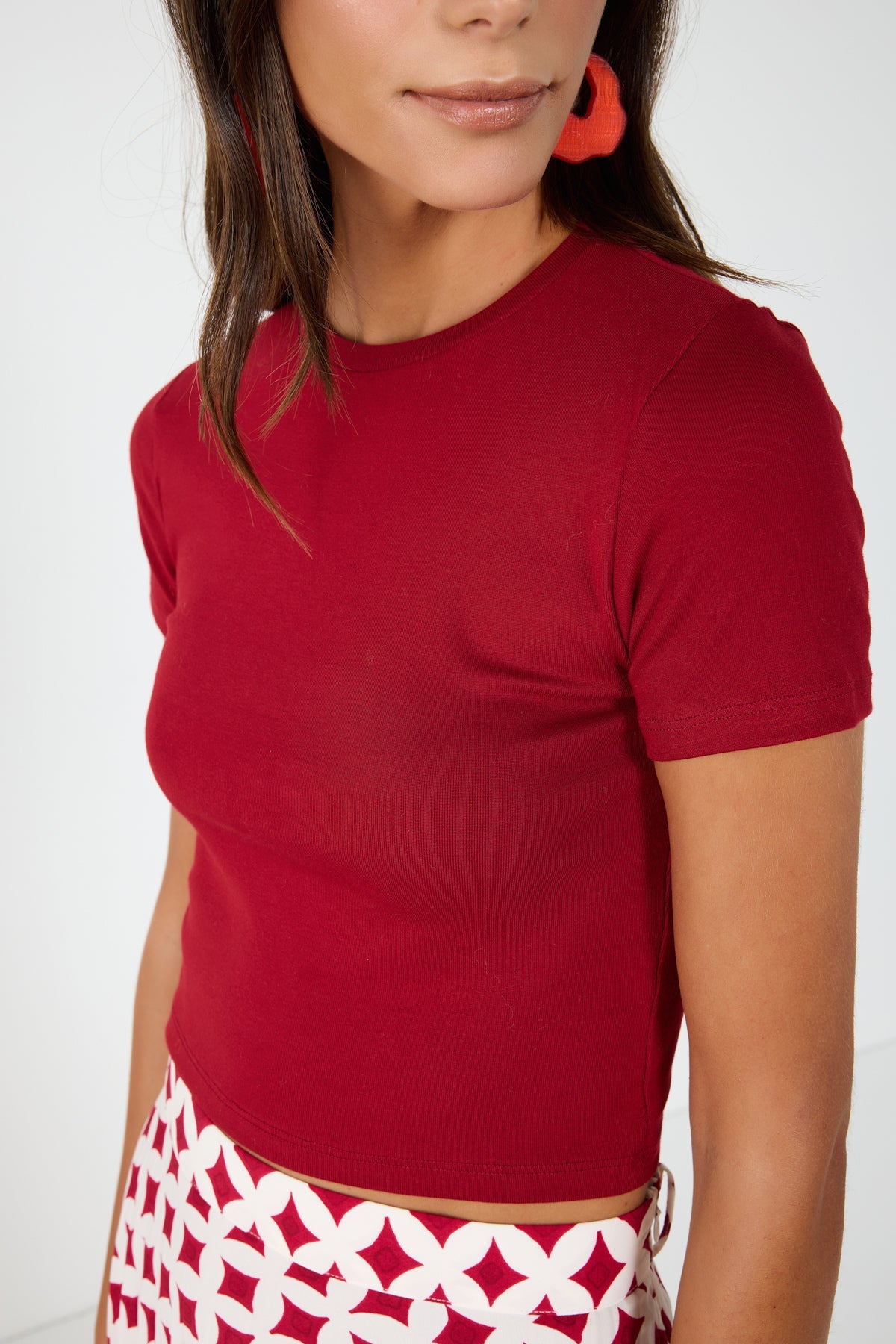 Kurzärmeliges Crop-T-Shirt
