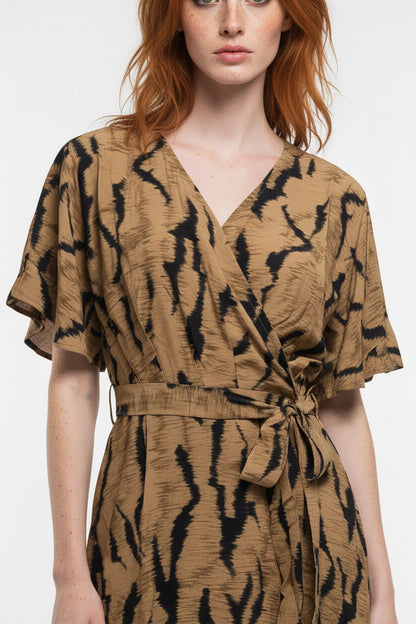 Kurzarm Midi Kleid