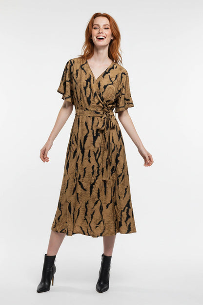 Kurzarm Midi Kleid