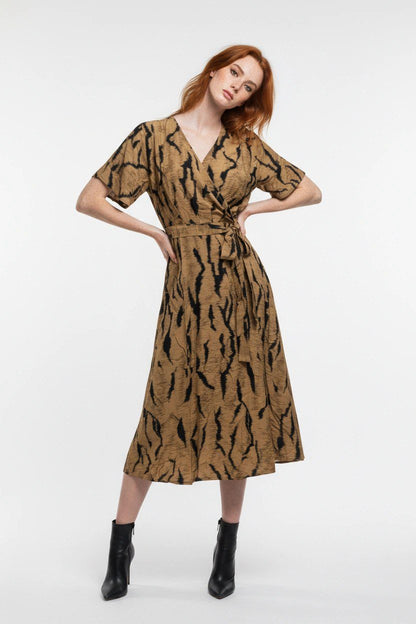 Kurzarm Midi Kleid
