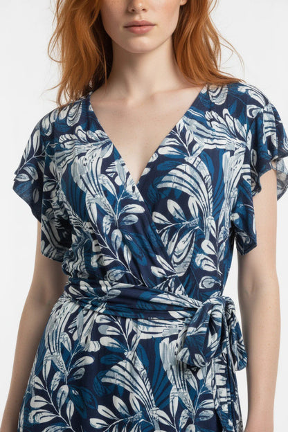 Kurzarm Midi Kleid