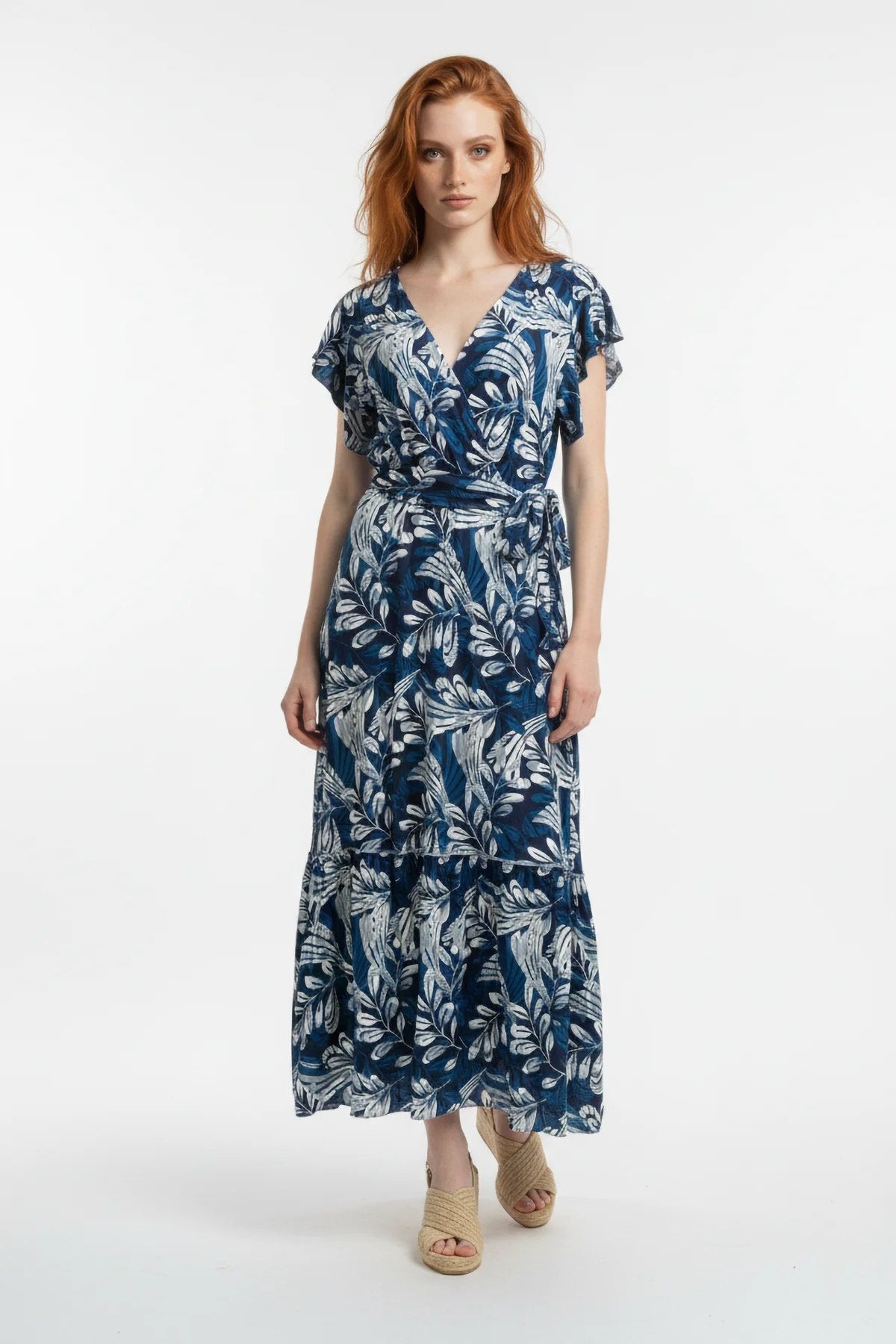 Kurzarm Midi Kleid