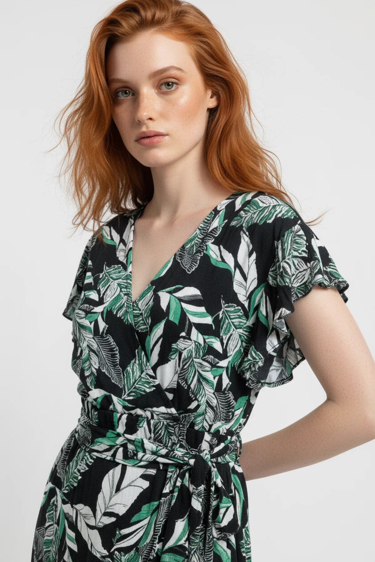 Kurzarm Midi Kleid