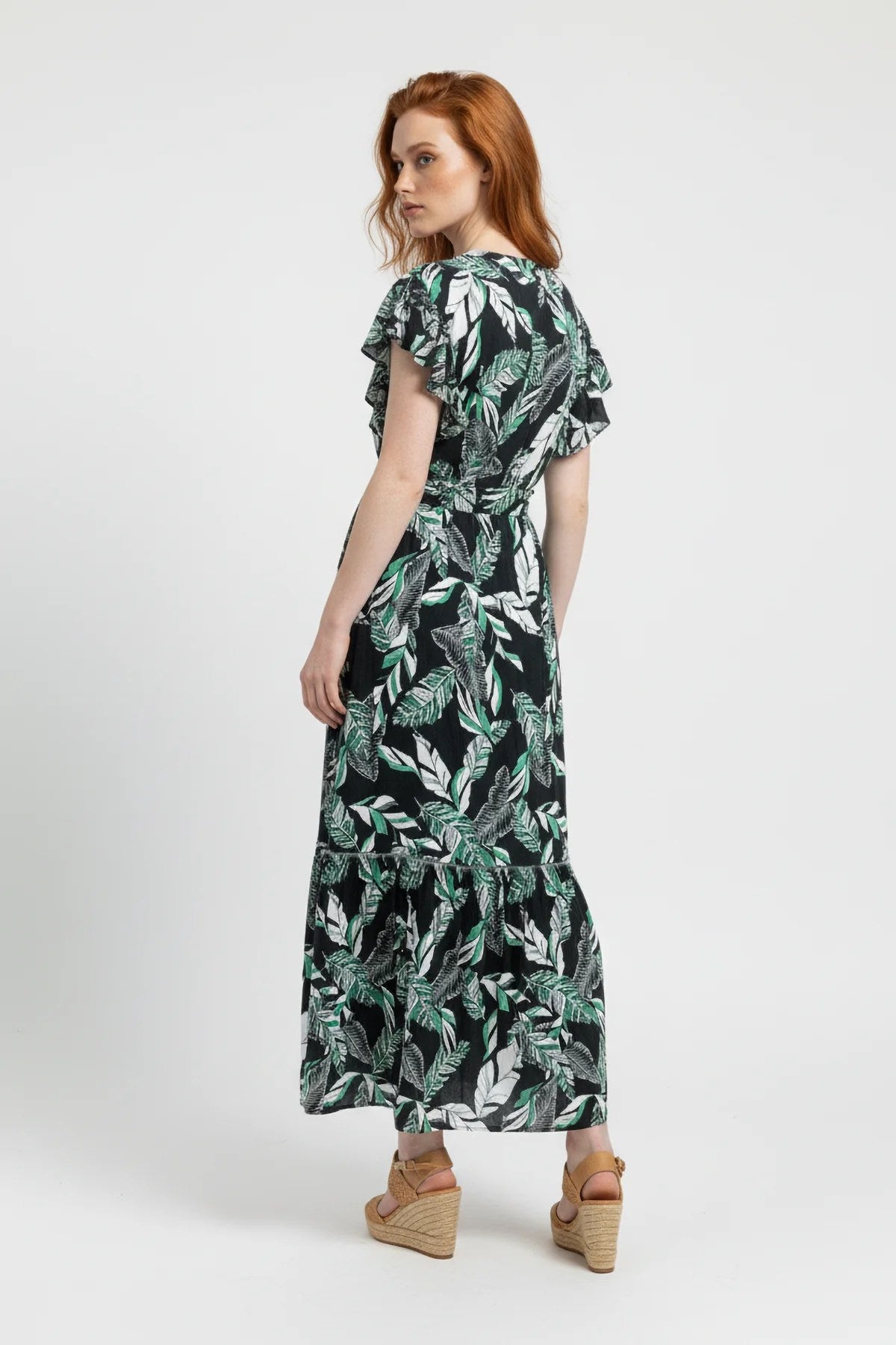 Kurzarm Midi Kleid